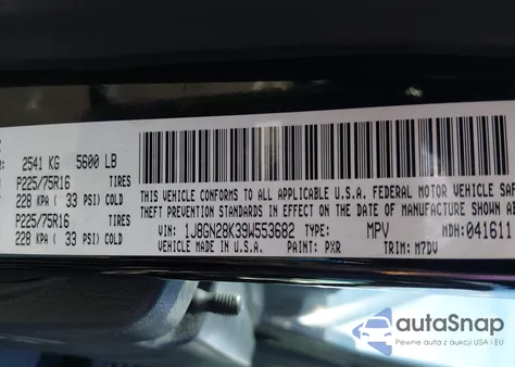 2009 Jeep Liberty Sport z USA, uszkodzony, nr VIN 1J8GN28K39W553682